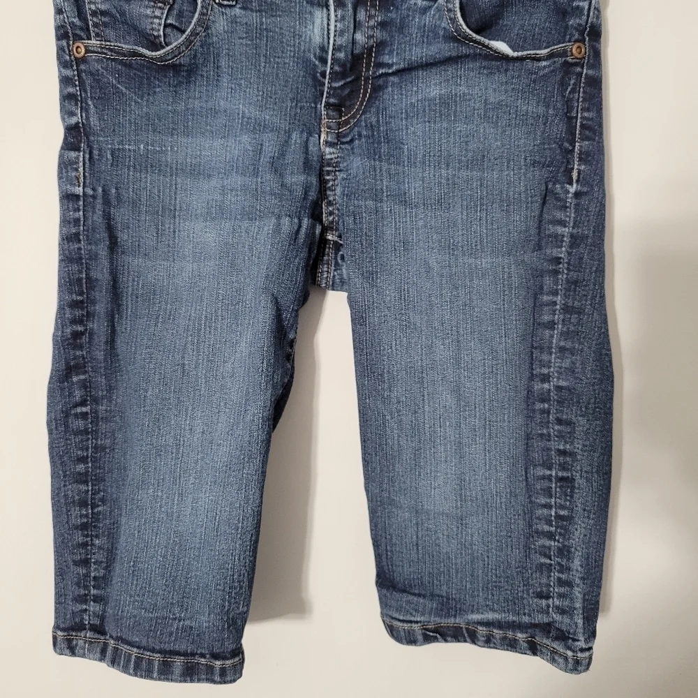 New York & Company Blue Long Inseam Denim Shorts